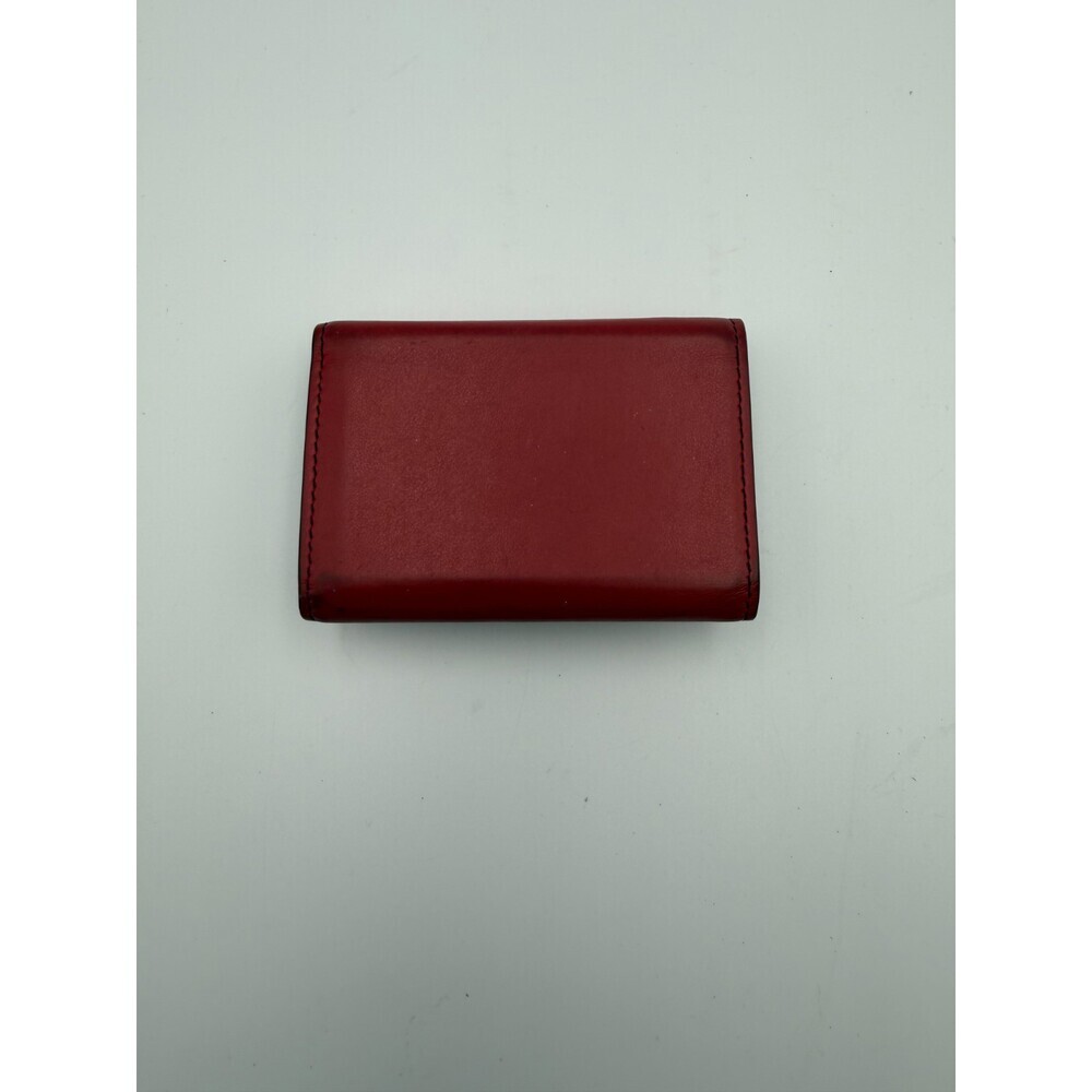 Givenchy Paris Trifold Wallet Men's Red Leather Black Trim Fashion Card Holder - Picture 4 of 12